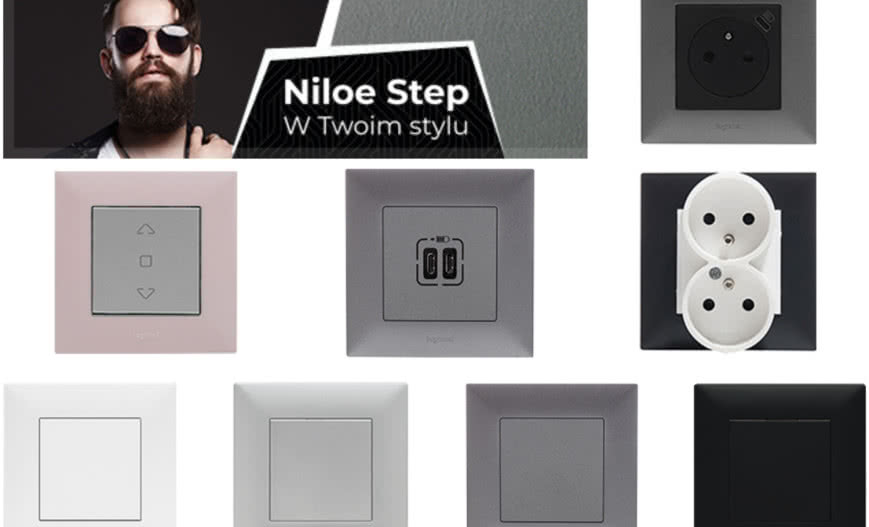 Nowoczesne łączniki i gniazda Niloe Step